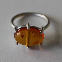 Load image into Gallery viewer, Argentium Silver Amber Ring