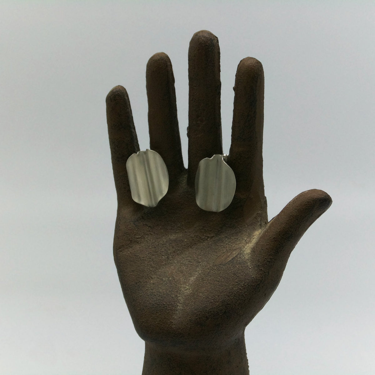 Ribbed Sterling Silver Statement Earrings