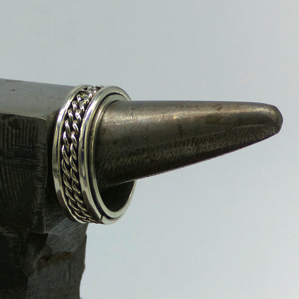 Band Ring with Double Chain Detail US size 8.5