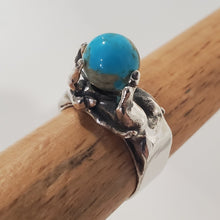 Load image into Gallery viewer, Hand in Hand Turquoise Ring size 6.5