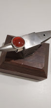 Load image into Gallery viewer, Handmade Carnelian ring. Sterling silver with a fine silver bezel. Size US 7