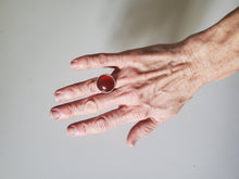 Load image into Gallery viewer, Handmade Carnelian ring. Sterling silver with a fine silver bezel. Size US 7