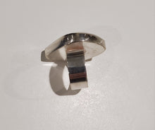 Load image into Gallery viewer, Handmade Turquoise ring. Sterling silver with a fine silver bezel. Size US 7