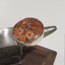 Load image into Gallery viewer, Handmade Jasper ring. Sterling silver with a fine silver bezel. Size US 7