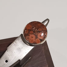 Load image into Gallery viewer, Handmade Jasper ring. Sterling silver with a fine silver bezel. Size US 7