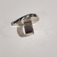 Load image into Gallery viewer, Handmade Turquoise ring. Sterling silver with a fine silver bezel. US 7