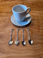 Shovel Espresso Spoon Set Bent Handels