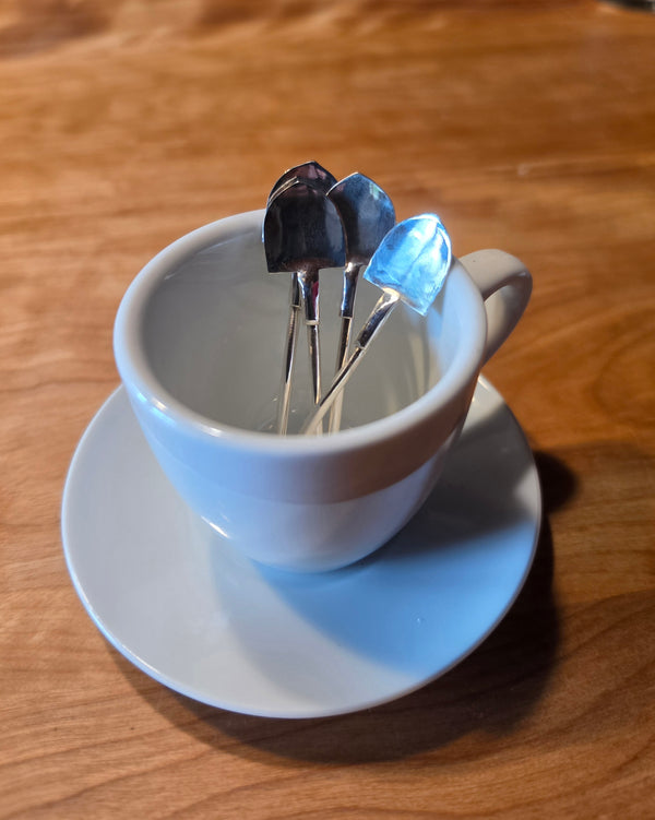 Shovel Espresso Spoon Set Bent Handels