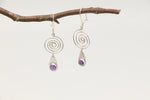 Spiral Hanging Stone Earrings