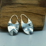 Hammered Silver Drop Earrings with Organic Form