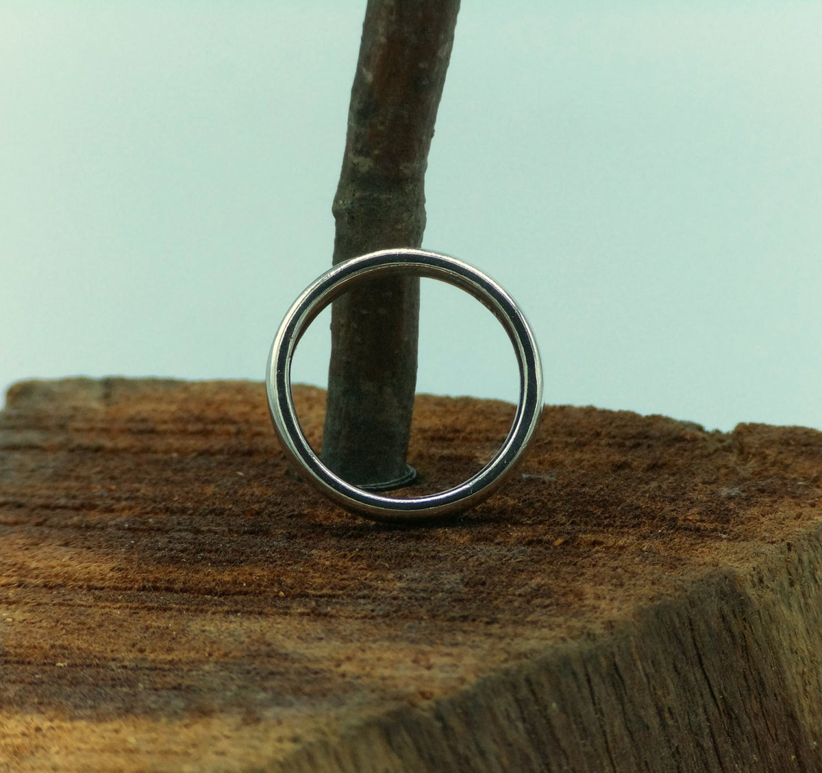 Half-Round Fine Silver Band Ring — Size 10