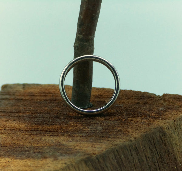 Half-Round Fine Silver Band Ring — Size 10
