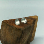 Textured Crescent Sterling Silver Stud Earrings