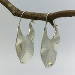 Hammered Silver Drop Earrings with Organic Form