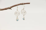 Spiral Hanging Stone Earrings