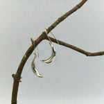 Crescent Moon Sterling Silver Drop Earrings