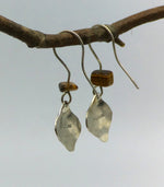 Tiger's Eye Scroll Sterling Drop Earrings