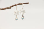 Spiral Hanging Stone Earrings