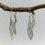 Hammered Silver Drop Earrings with Organic Form