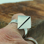 Pyramid Ring in Fine and Sterling Silver