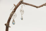 Spiral Hanging Stone Earrings