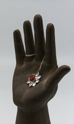 Sunburst Carnelian Flower Sterling Silver Pendant