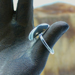 Crescent Dome Fine Silver Ring US Size 7.5