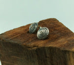 Spiraling Depths Fine Silver Stud Earrings