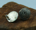 Spiraling Depths Fine Silver Stud Earrings