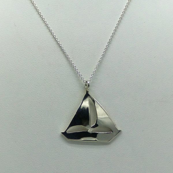 Sterling Silver Sailboat Pendant Necklace