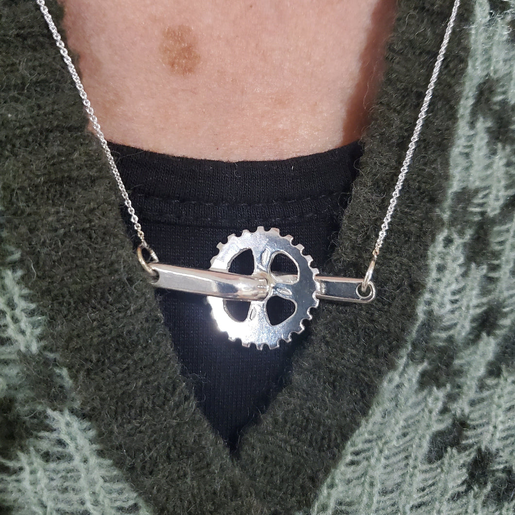 Handmade Bicycle Drive Train Necklace