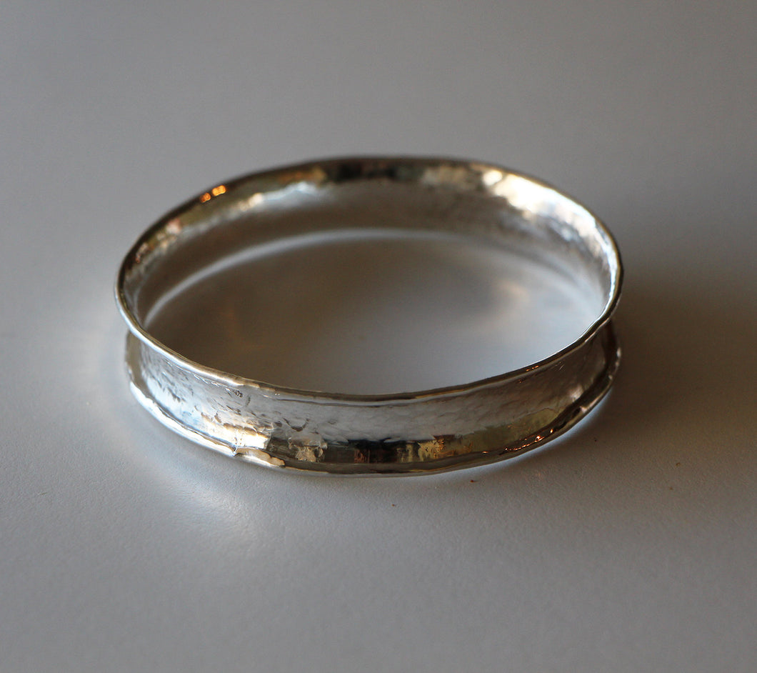 Large Bangle or Arm Ring Argentium Silver